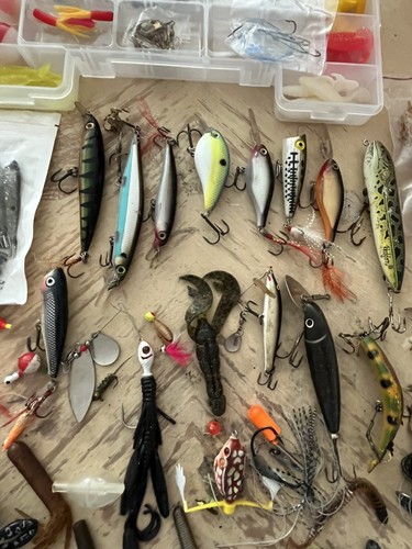 Fishing Reel Tackle Box Equipment Avocet Icelander Artificial Baits Giant Lot - Picture 18 of 24