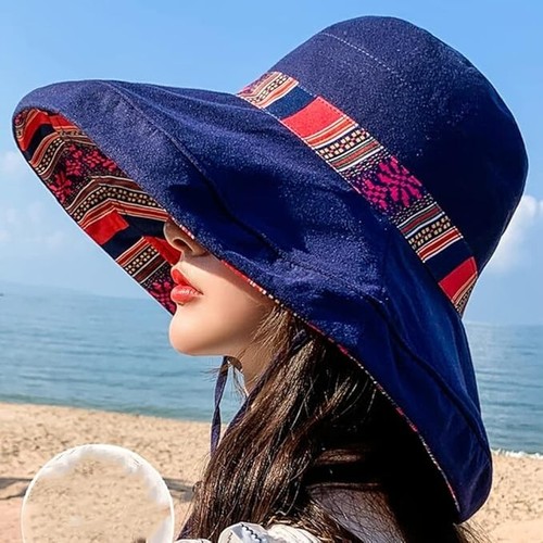 Women's Sun Hats Summer Beach UV Protection UPF Packable Wide Brim Chin Strap... - Picture 2 of 31