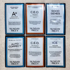 6pc Sunday Riley Sample Set:A+ CEO Cream/Serum Good Genes Auto Correct ICE .03oz