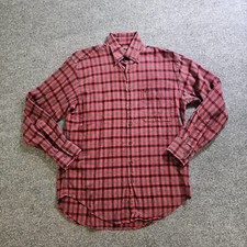 Orvis Shirt Mens Size Medium Red Plaid Flannel Button Long Sleeve Casual Outdoor