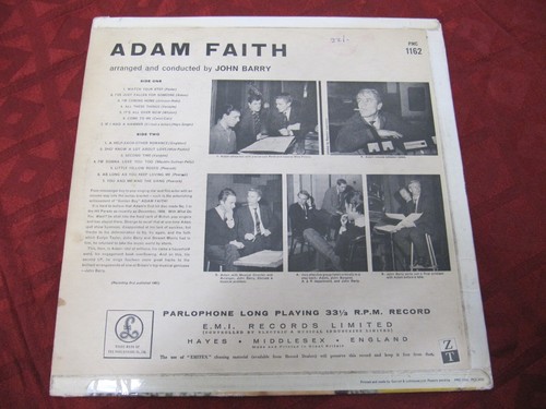 LP ADAM FAITH arrange and conducted by JOHN BARRY 1st/p PARLOPHONE UK 1961 - Picture 3 of 7
