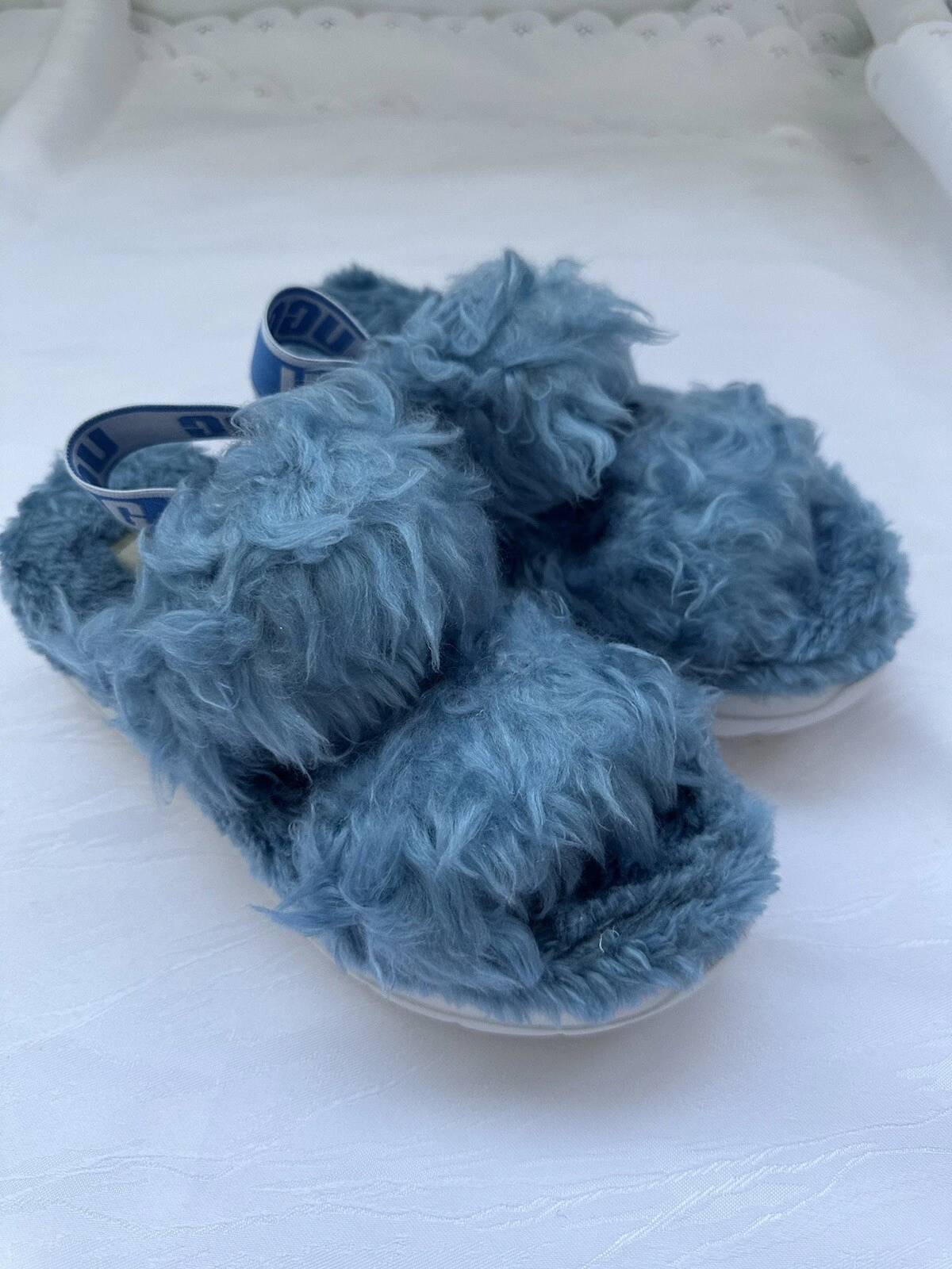 Sandali UGG Fluff Sugar blu zucchero 36 scarpe da donna estive scarpe morbide nuove