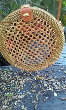Handwoven Bali Round Rattan Bag With Botton Clip Circle US stock