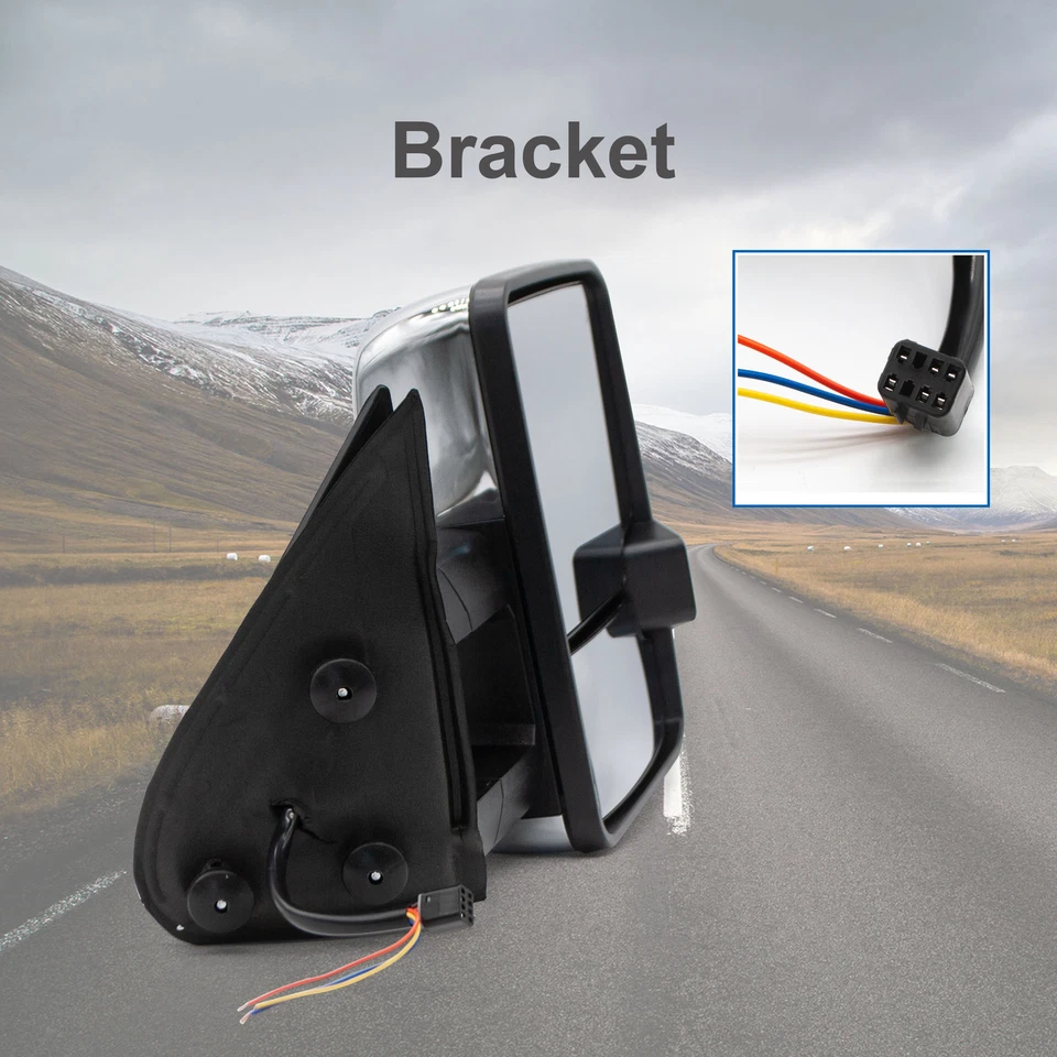 Espejos retrovisores de remolque para Chevy Suburban 1500 2500 2000 2001 2002 eléctrico cromo térmico Foto 4 de 4