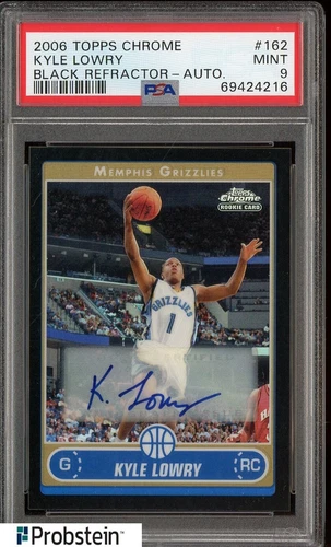 2006 Topps Chrome Black Refractor #162 Kyle Lowry RC Rookie AUTO PSA 9