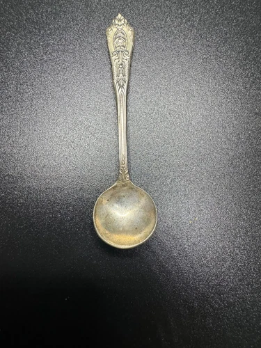 Rose Point by Wallace Sterling Silver Salt Spoon 2 3/8"