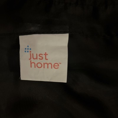 Just Home Black Set of 3 Sheer Window Coverings Panels, Curtains 58  X 84 each
