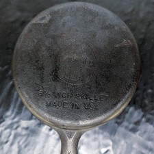 Griswold No.3 Cast Iron Skillet 5.5" Flat Bottom Frying Pan Black USA