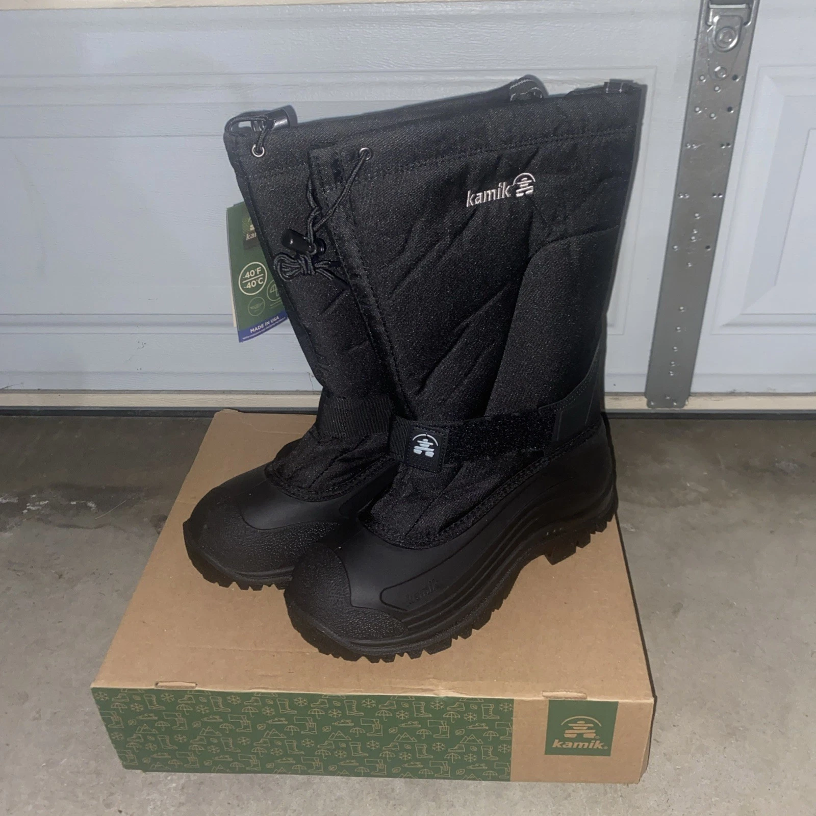 Kamik GreenBay 4 Men's Size 12 Waterproof Insulated Winter Boots, Black