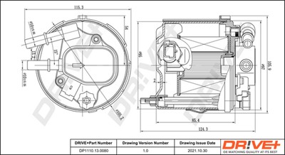 Dr!ve+ Kraftstofffilter DP1110.13.0080 Leitungsfilter für FORD FOCUS 2 Turnier 6