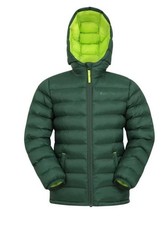 Mountain Warehouse Seasons Kids Insulated Jacket Green Puffer with Hood, Size L