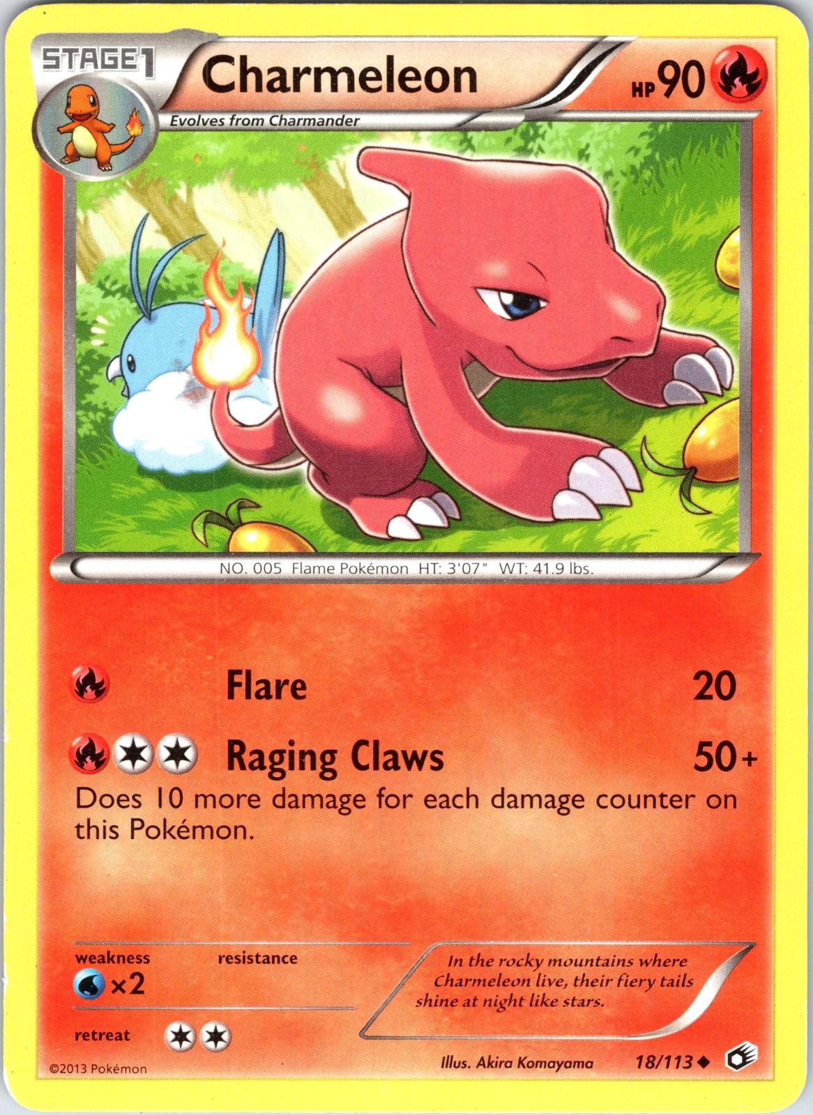 Charmeleon 18/113 Uncommon Legendary Treasures Pokemon Lightly Played