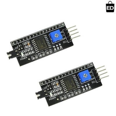 Compact 2pcs IIC I2C LCD Display Modules with Adjustable Backlight for Arduino