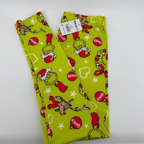 The Grinch Christmas Leggings Green XL 14-16 Walmart Sleepwear Lounge Pants - Picture 1 of 5