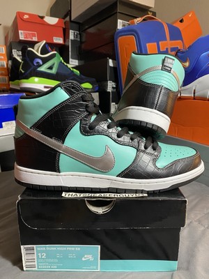 NIKE SB DUNK HIGH SZ 12 DIAMOND SUPPLY TIFFANY NEW AIR FORCE 1 LOW SKUNK 2014