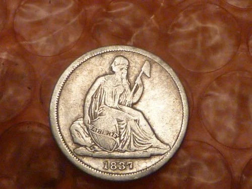 1837 Seated Liberty Silver Dime Small Date Type 1 - No Stars Key Date VF. #2