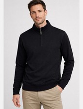 Ted Baker - Men's 1/4 Zip Textured Pullover - Black - Size Medium M - NEW