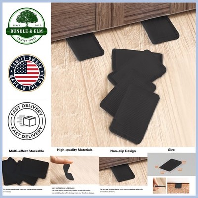 Compact 8-Piece Black Leveling Wedges - Ideal for Indoor & Outdoor Furniture
