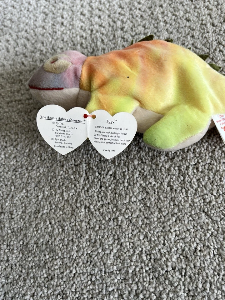 Ty Beanie Baby 9 inch Rainbow The Iguana Chameleon Toy - Image 4 of 4