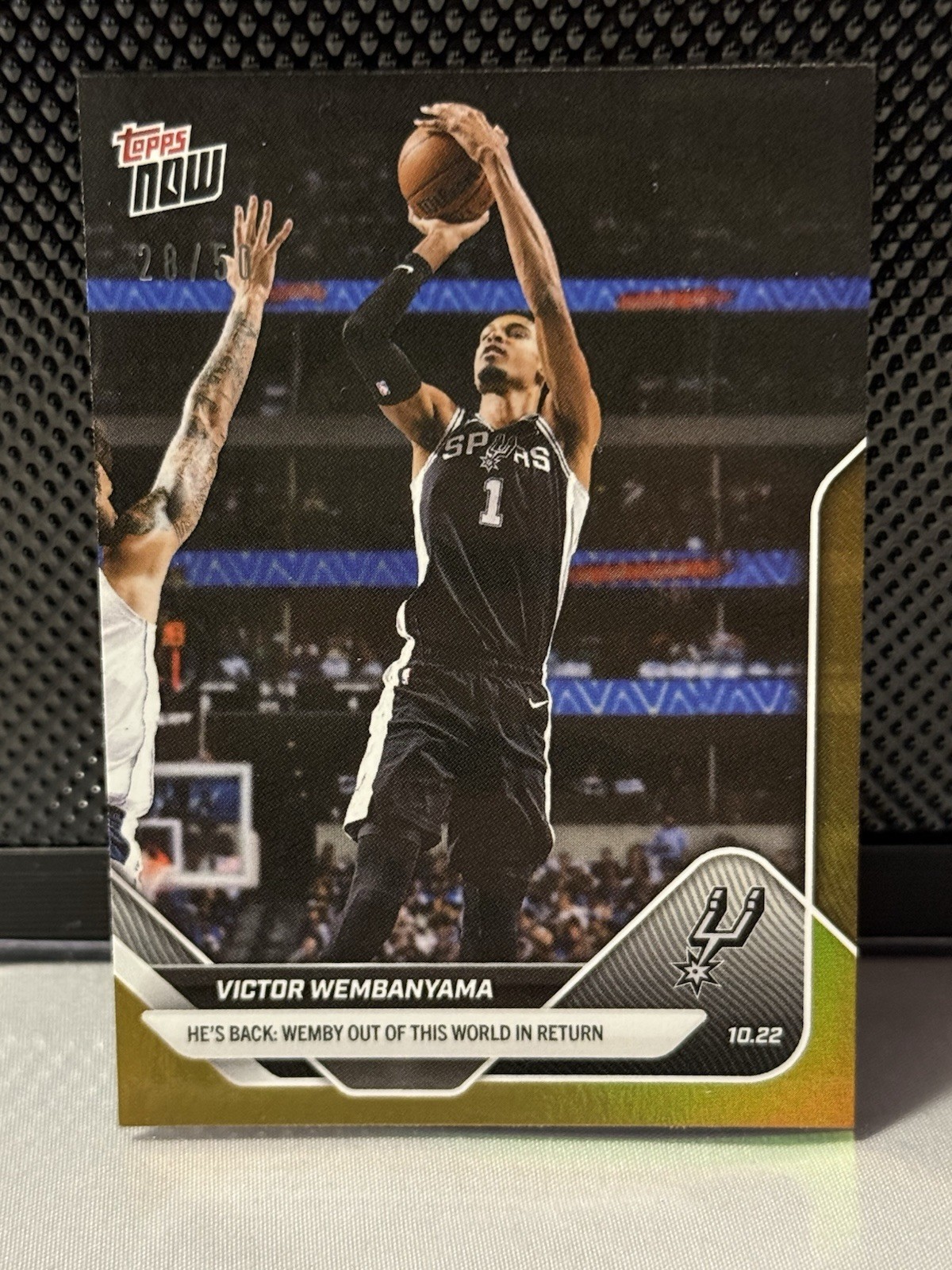 2025-26 Topps Now NBA Victor Wembanyama #19 Out Of This World Gold Foil /50
