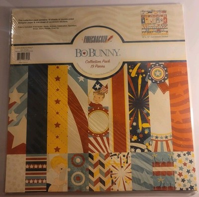 Bo Bunny Collection Pack, 12''X12'' doublesided Paper, Firecracker, 19 pieces Pack