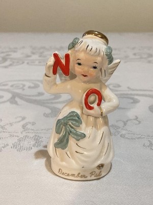 Vintage Christmas December Pal NOEL Girl Angel Figurine Letters ''NO'' Only Lefton