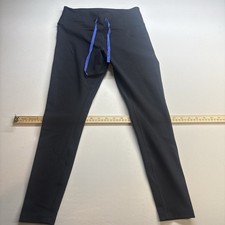 Peloton Women's Black Solid Ankle Stretch Logo Athleisure Leggings Size M