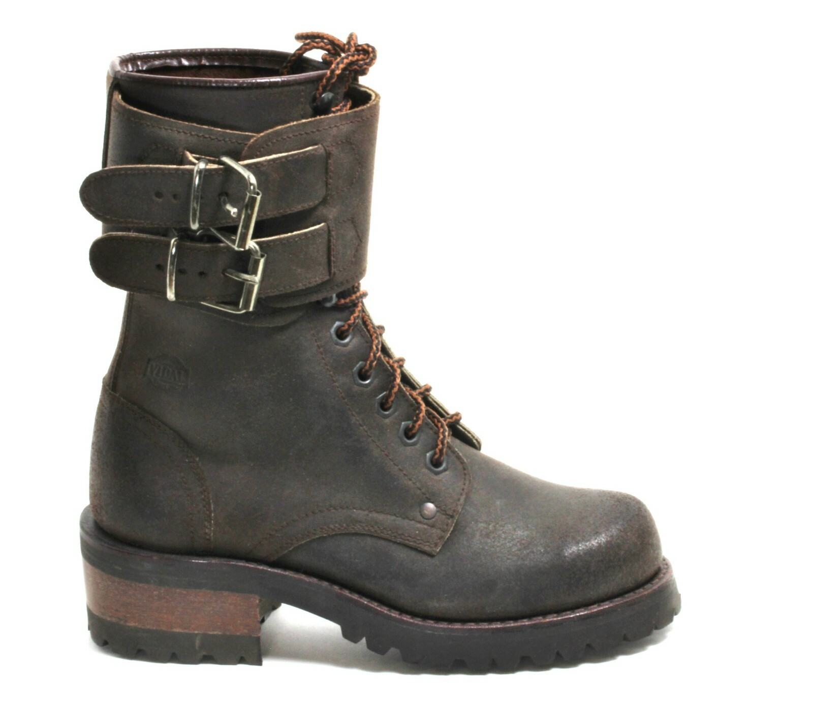 495 Botas Zapatos con cordones de cuero Worker Desert Hebilla de tobillo...