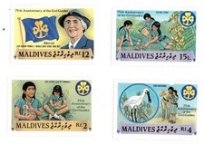 Maldives 1986 - Girl Scouts - Set of 4 Stamps - Scott #1241-44 - MNH