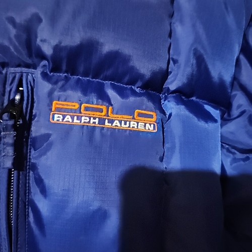 Polo by Ralph Lauren Jugend XL 20 Daunen blau durchgehender Reißverschluss versteckte gefütterte Jacke Mantel - Bild 5 von 8