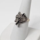 Vintage High Relief Sterling Silver Werewolf Men's Ring 3 Dimensional Size 8