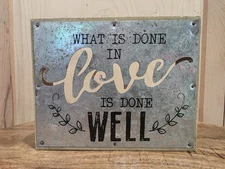 Farmhouse Rustic Metal & Wood Wall Sign | Hobby Lobby | Love Quote Home Decor
