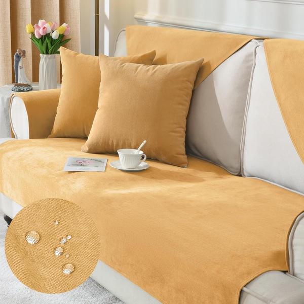 Sofabezug 1/2/3/4 Sitzer, Universelle Wasserdicht Sofa ÜBerzug Ecksofa, L Form C-image