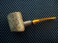 Missouri Meerschaum Corn Cob Pipe 5th. Avenue Diplomat Poker Amber Danish Stem