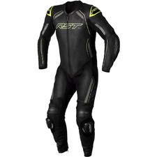 RST S1 CE One Piece Motorbike Motorcycle Leather Suit - Black / Grey / Yellow