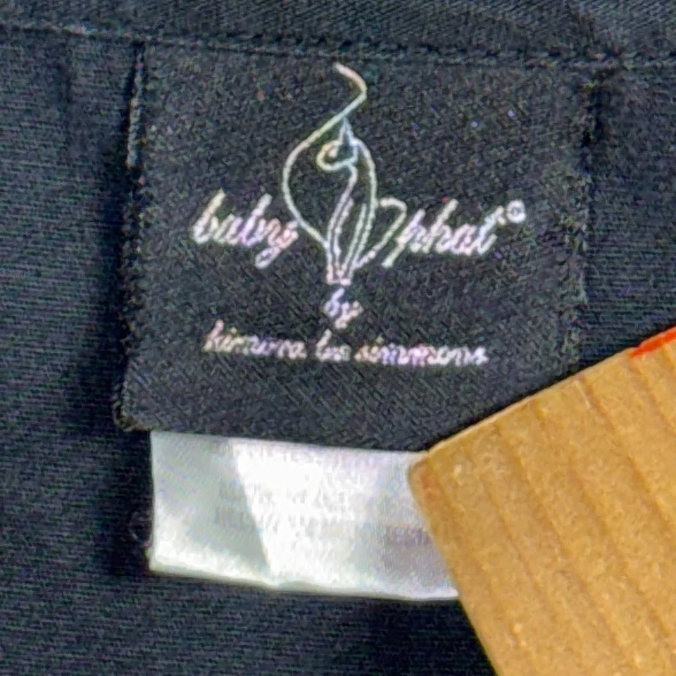 Baby Phat Women Scrub Top Size XL Black Bling It On! V-Neck  Studded Vintage - Image 4 of 4