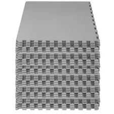 ½ Inch Puzzle Exercise Mat EVA Foam for Home Gym Grey 144 Sq Ft - 36 Tiles