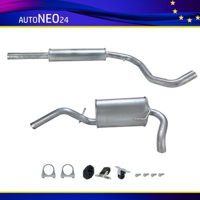 Auspuff Set VW Lupo 1.0 1.4 6X1 6E1 1997-2004 Mittel + Endschalldämpfer
