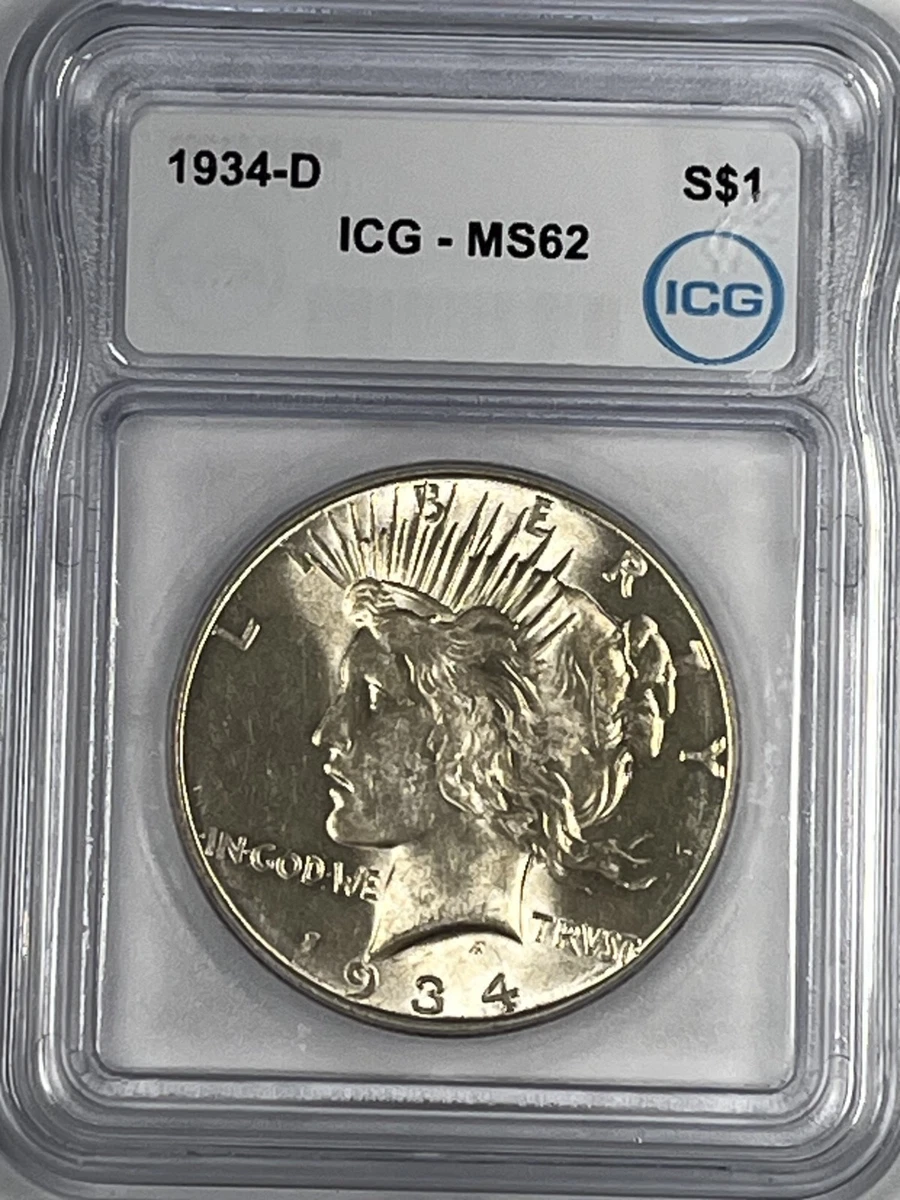 Silver ICG 1934 Year Peace Dollars (1921-1935) for sale | eBay
