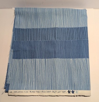 Moda Fabrics Beach Road 1692 Streifen Blau Weiß 116x102cm Baumwolle Quilt Neu