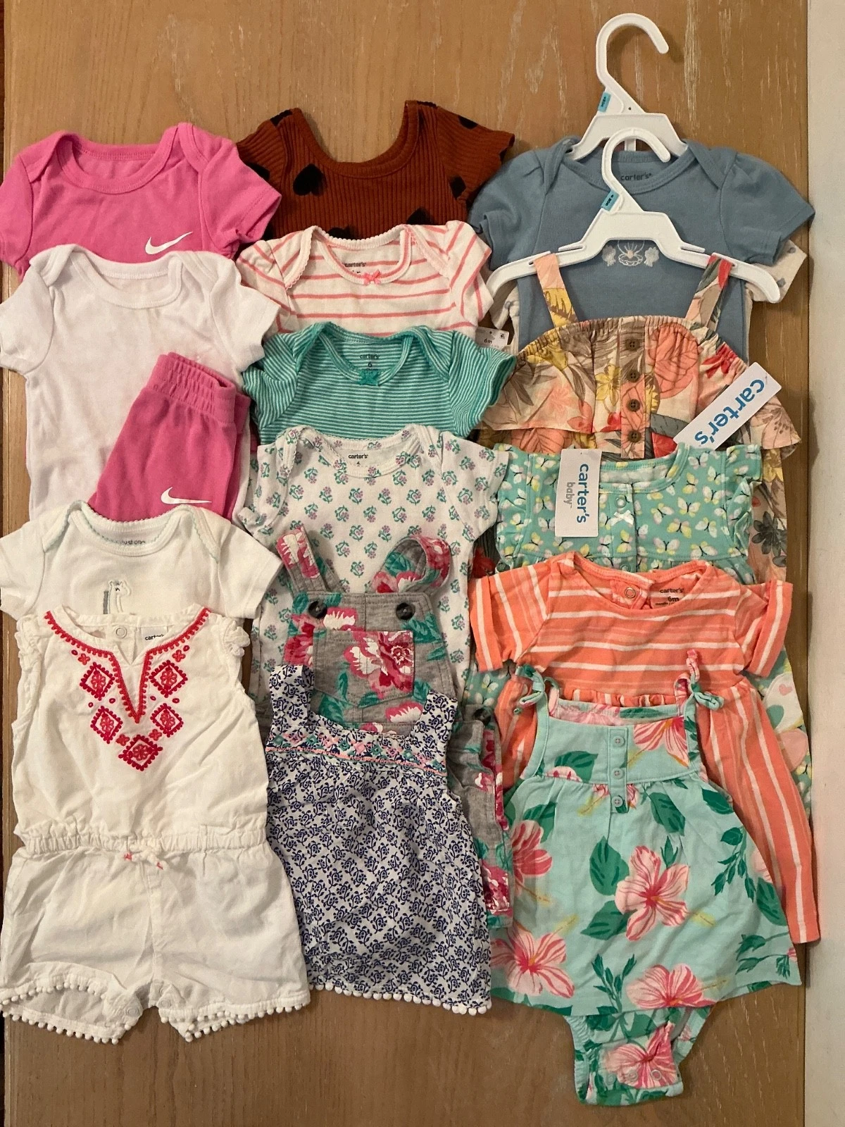 Carter's, Nike, Others Girls Summer Clothing Lot of 18 (5 New) Size 6 Months