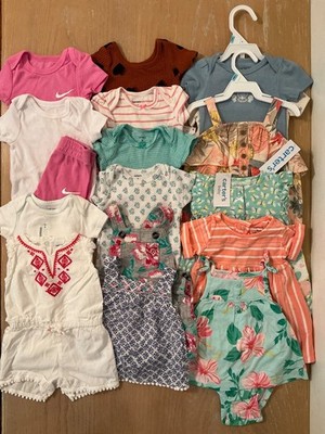 Carter's, Nike, Others Girls Summer Clothing Lot of 18 (5 New) Size 6 Months