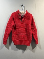 Boys Cat  Jack Knit Pullover Sweater Size Small 6-7 Red