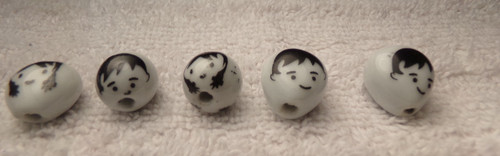 VTG rare CZECHO 1930'S ART GLASS PEOPLE PICTURE JEWELRY MAKING CRAFT BEADS LOT 5