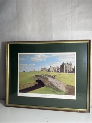 Graeme Baxter The Old Course St Andrews Golf Druck signiert gerahmt