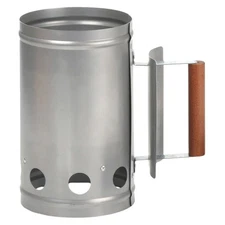ToolBasix SHA286123L Chimney Starter, Galvanized Steel, Wood Handle