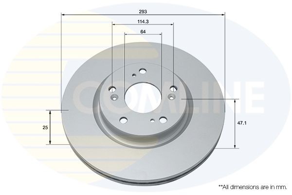 Brake Disc Front Internally Vented Coated Fits Honda Civic COMLINE ADC0572V