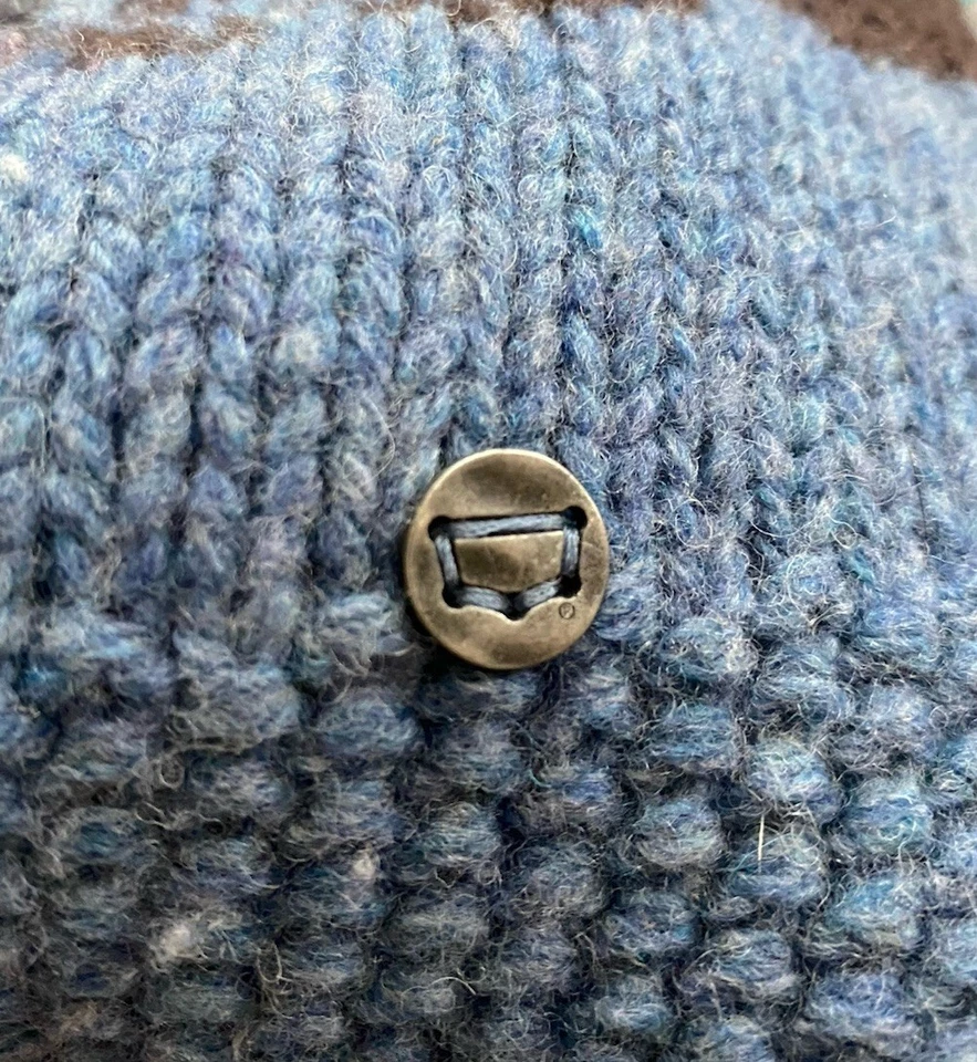 Cárdigan Suéter Lana Cremallera Suroeste Águila Azul Levis Western Big Lebowski De Colección M Foto 4 de 4