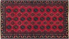 Afghan Jay e Namaz Baloch Rug 90x150 Hand Knotted Red Geometric 112