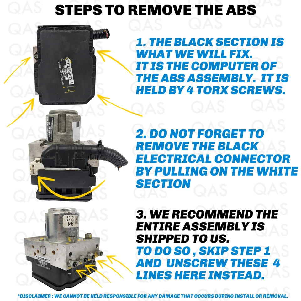 2013 Honda Accord Sedan Ex 2.4L Anti Lock ABS Pump Modulator -REPAIR SERVICE! - Image 2 of 4